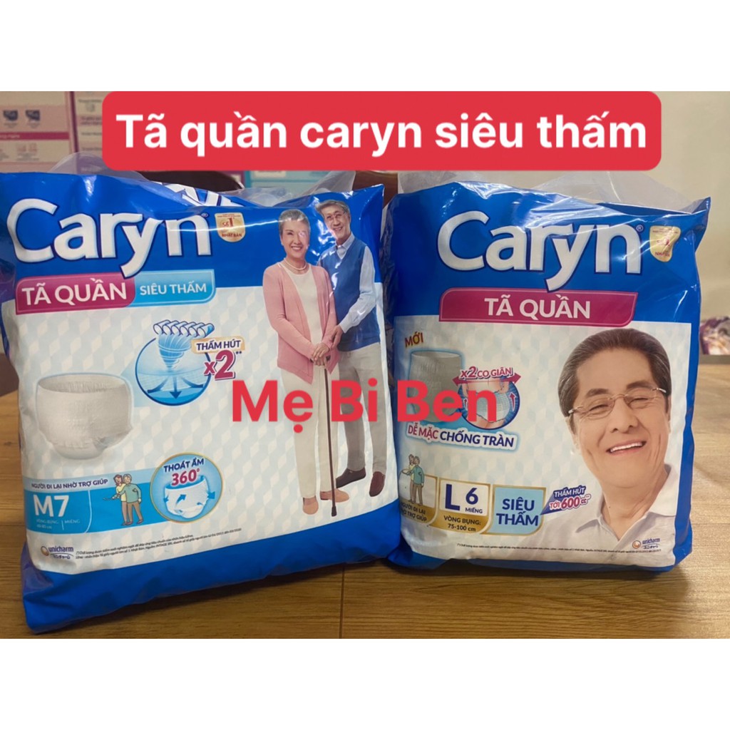 Tã Bỉm Quần Người Lớn Caryn Siêu Thấm Size M7/L6 Miếng