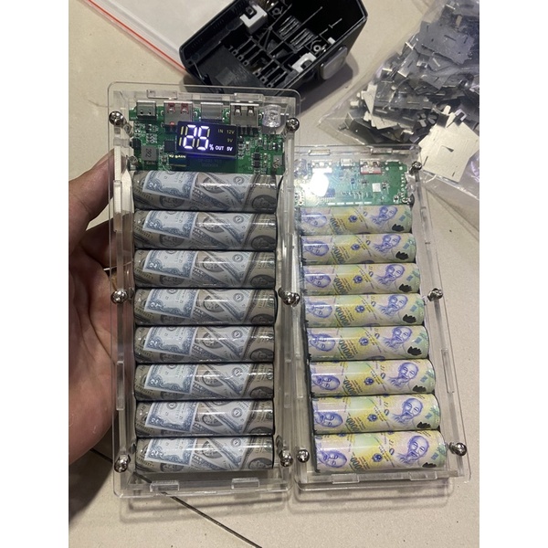 Bộ xạc dự phòng meca trong suốt 8cell-20000mah
