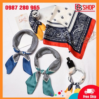 Khăn Headband Lụa Satin Vuông Size 70x70cm Quàng Cổ Đội Đầu Thời Trang Thanh Lịch