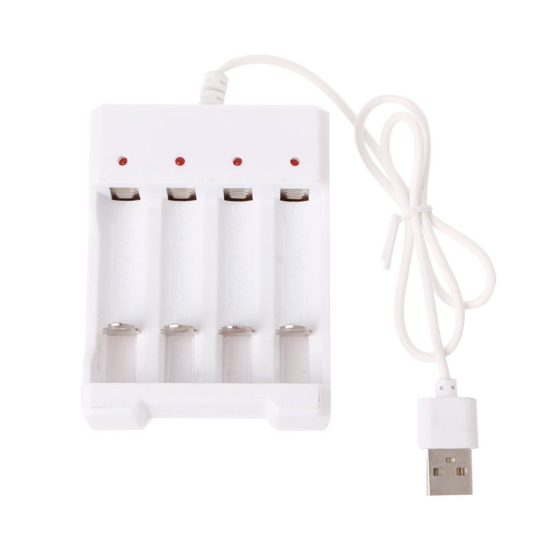 Bộ sạc pin AA/ AAA 1.2V thông minh có 4 ngăn USB tiện lợi