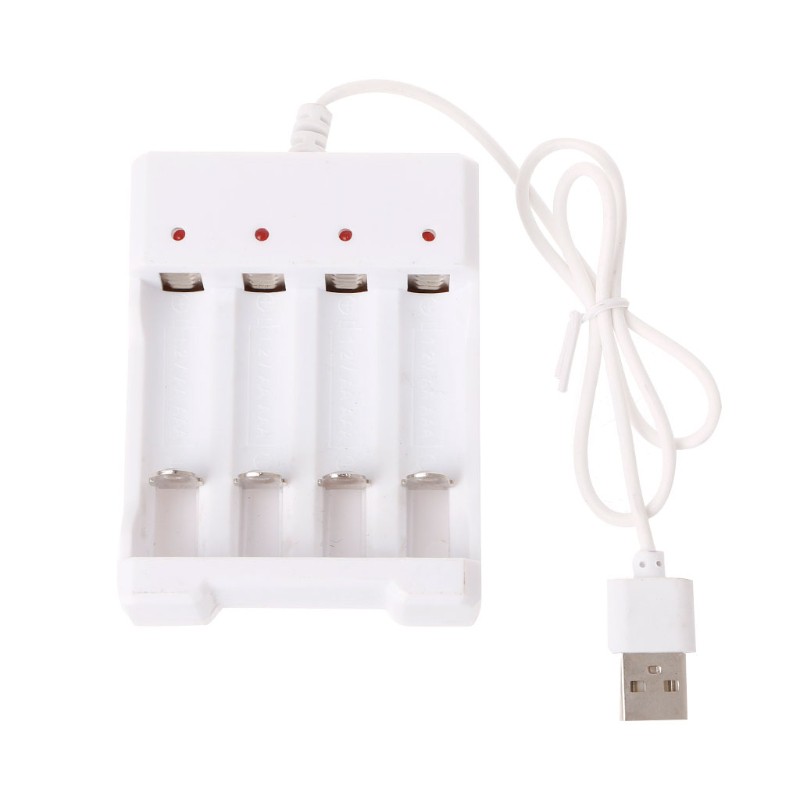 1.2V Universal Smart 4-Slot AA/AAA Rechargeable Battery Charger Adapter USB Plug