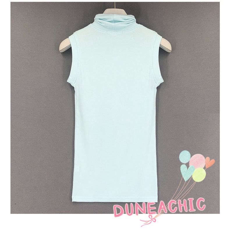 DUNEA Áo 830 không tay cổ lọ màu trơn gợi cảm thời trang dành cho nữ