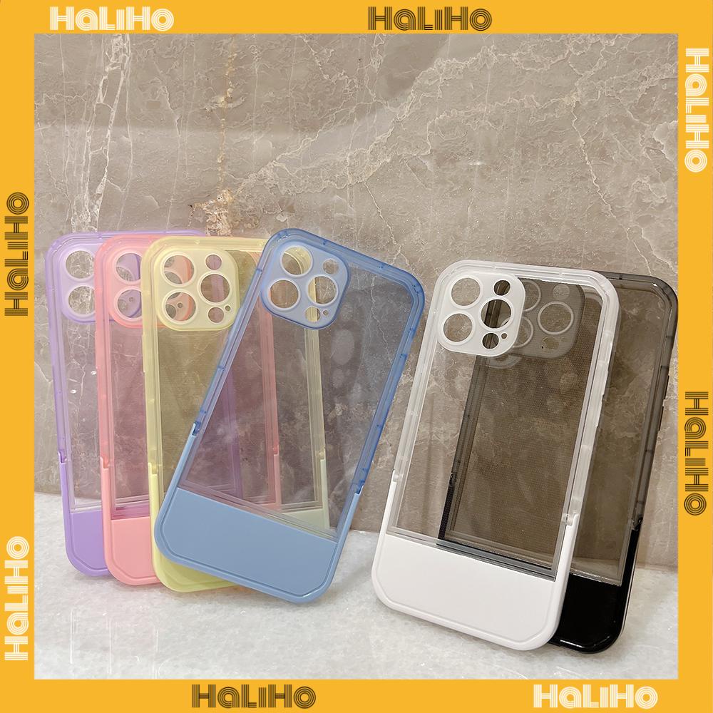 iPhone Case Silicone Soft Cover Folding Stand Clear Candy Color Airbag Shockproof Camera Cover Protection Compatible For iPhone 11 iPhone 13 Pro Max iPhone 12 Pro Max iPhone 7 Plus