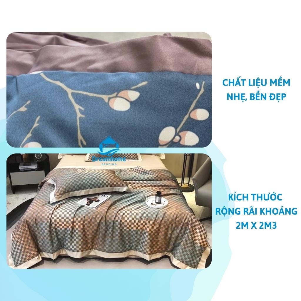 Chăn hè lụa thái trần bông cao cấp, chăn lụa mùa hè thu mềm mát size 2mx2m2