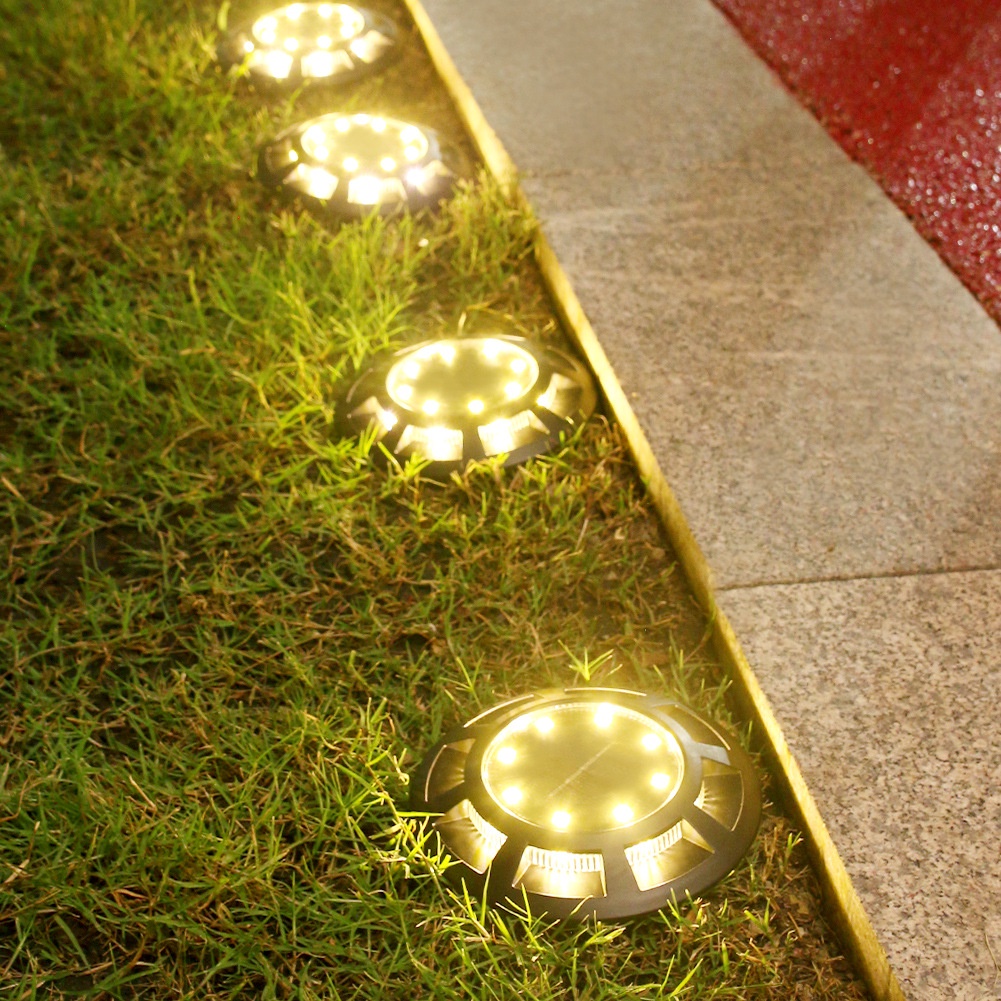 Mới Đèn LED 8 + 8 Bóng Năng Lượng Mặt Trời Chiếu Sáng Sân Vườn