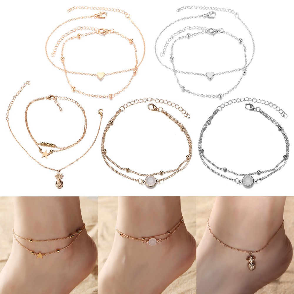 Lắc Chân Xỏ Hạt Phối Mặt Hình Quả Dứa Phong Cách Boho Thời Trang Mùa Hè Cho Nữ | BigBuy360 - bigbuy360.vn