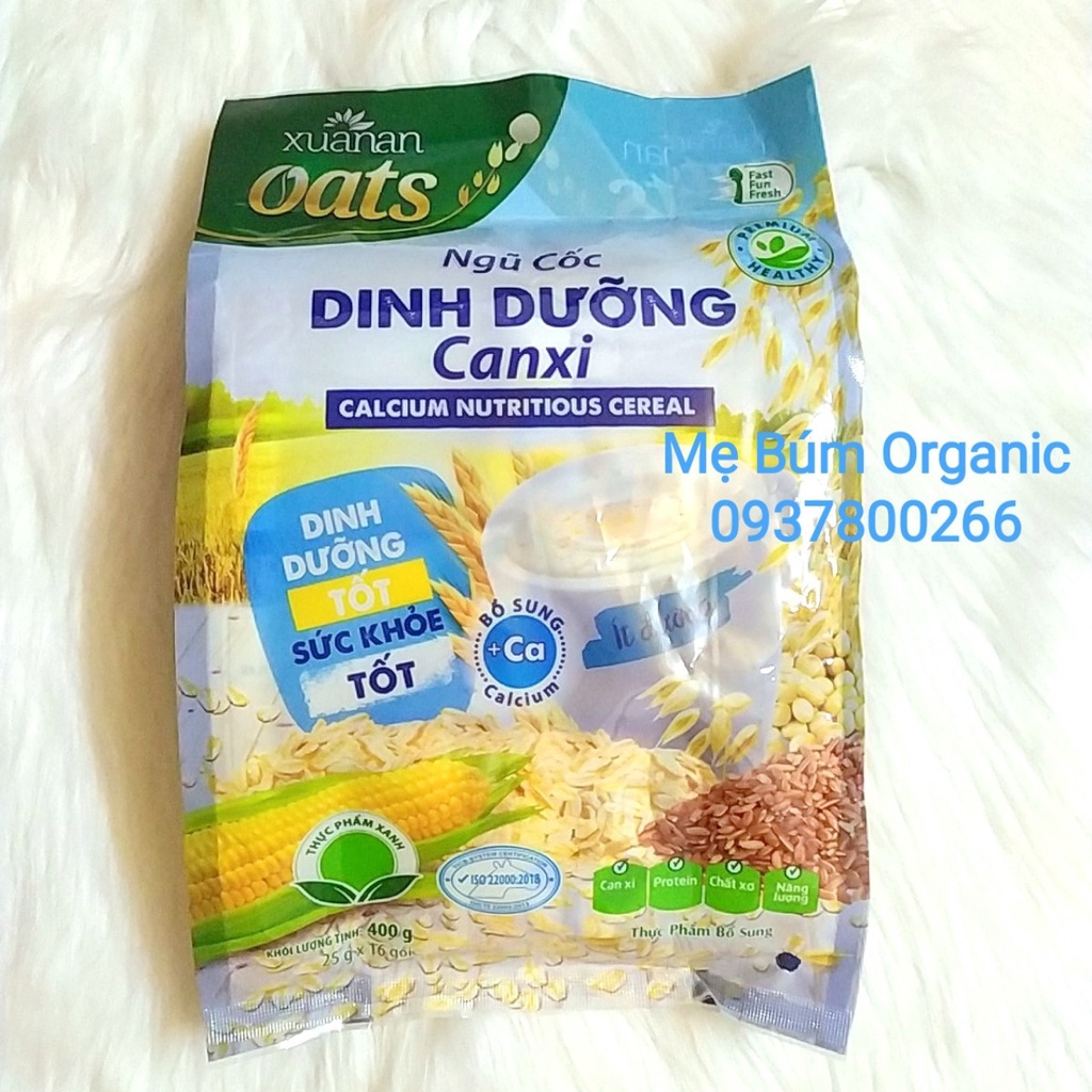 [ HCM Giao Hỏa Tốc] Ngũ Cốc Dinh Dưỡng Canxi Xuân An - Bịch 400g ( 16 gói x 25g)