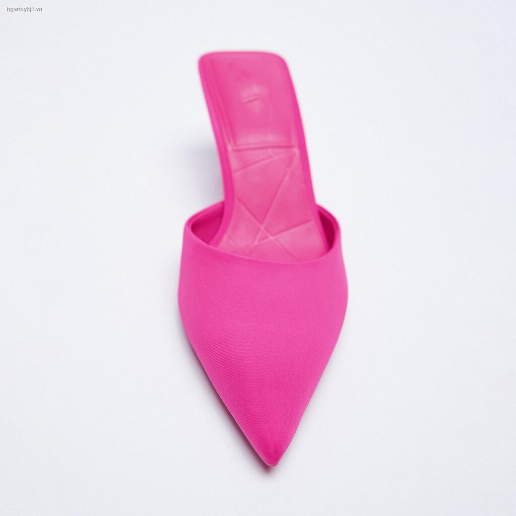 Dép cao gót Zar mũi nhọn màu hồng thời thượng cho nữ