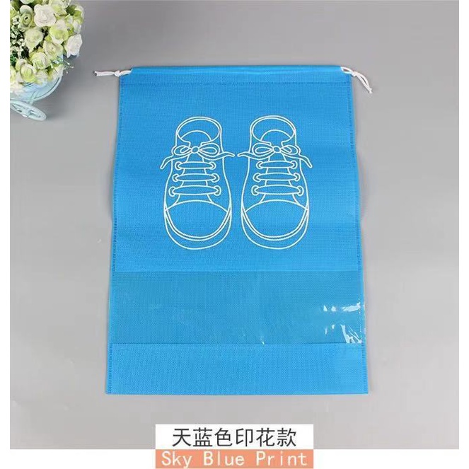[HCM]  Túi Vải Đựng Giày Dép Dây Rút Chống Bẩn Du Lịch Size Lớn Với Họa Tiết Thiết Kế Đẹp Mắt 44x32cm | 36x27cm