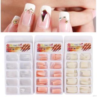 (hàng Mới Về) Set 100 Móng Tay Giả Trong Suốt Tự Nhiên