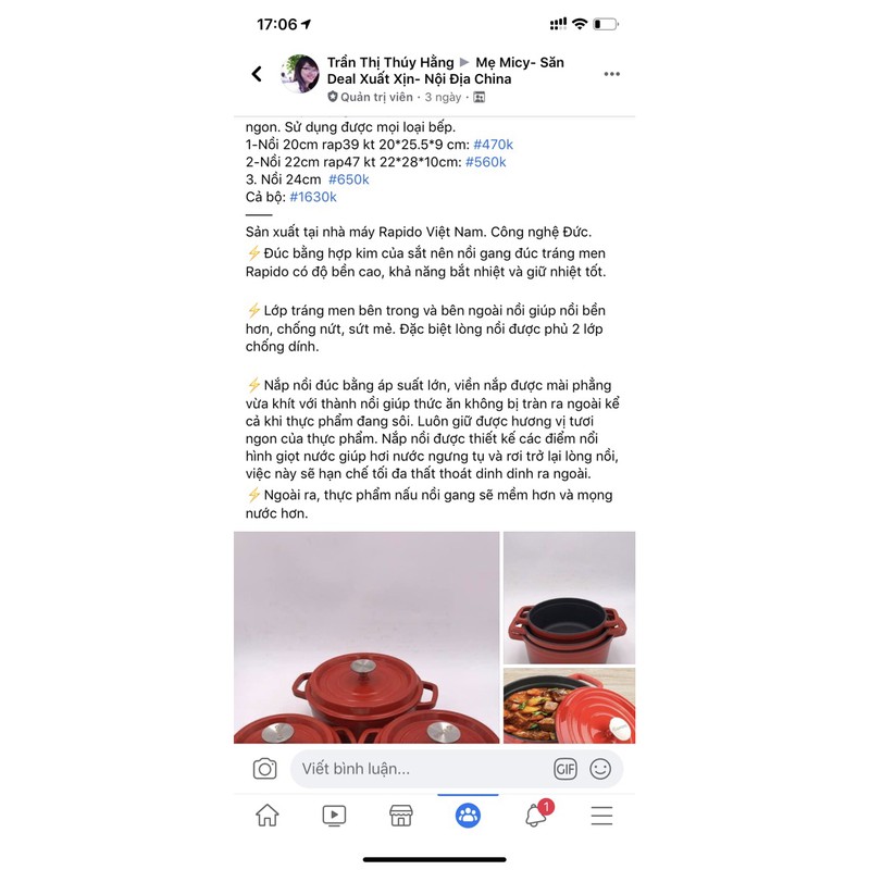 nồi gang rapido 24cm