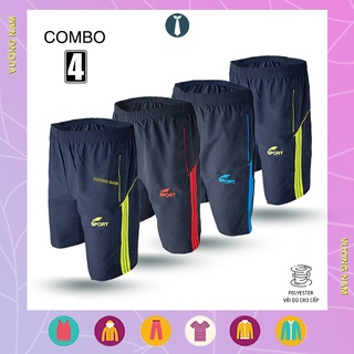 Quần đùi nam mặc nhà 4 CÁI ống rộng vải dù đẹp loại dài VN50C