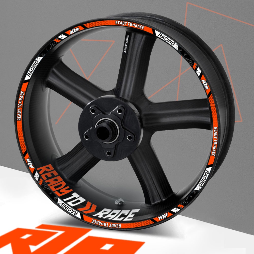 Sticker Phản Quang 17 "Chống Thấm Nước Dán Trang Trí Bánh Xe Mô Tô KTM R2R Duke 250 690 790 890 RC390 RC8