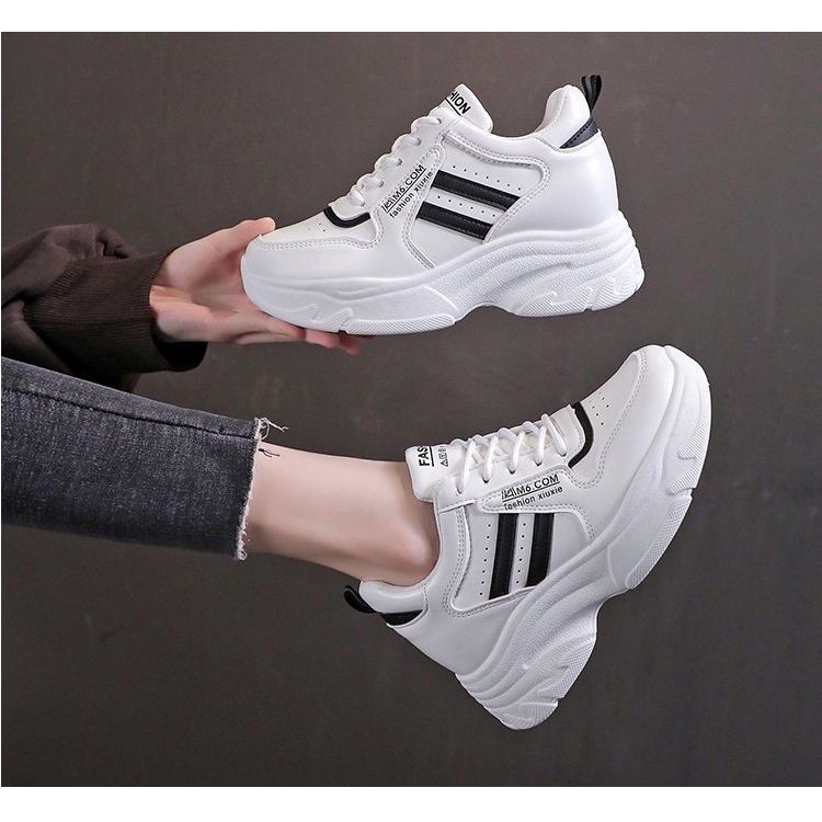 giày thể thao nữ độn đế sneaker tăng chiều cao 6 cm hot năm 2021 CKP523