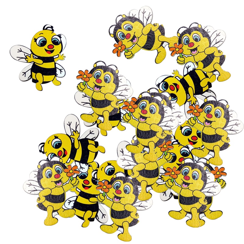 20 thẻ gỗ hình con ong trang trí