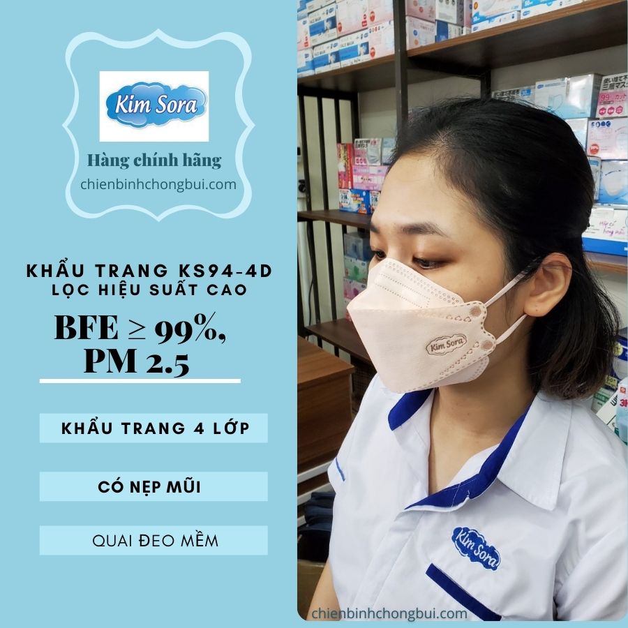 Khẩu trang Kim Sora KS94 – FACE MASK 4D  hộp 10 chiếc