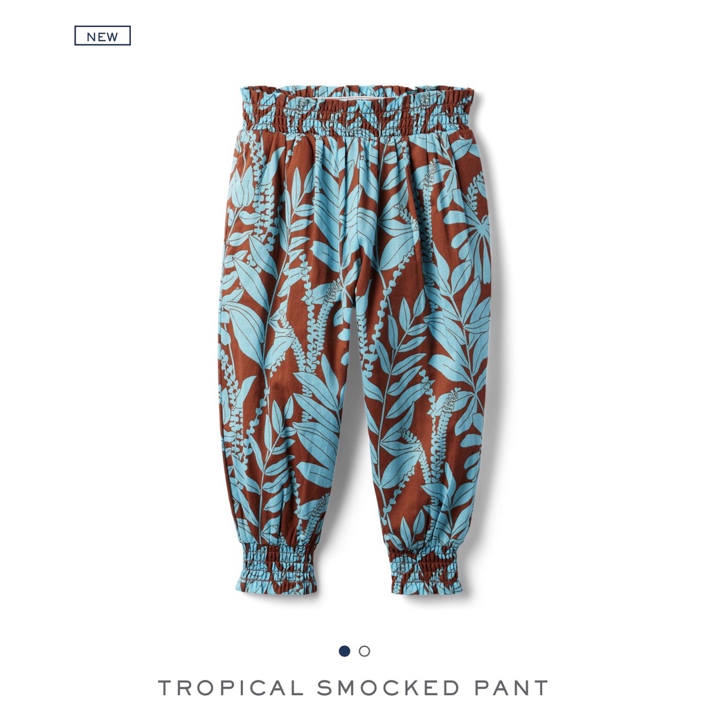 Quần Janie & Jack thêu smock hoạ tiết tropical