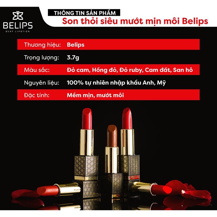 Son Thỏi Siêu Mướt Mềm Mịn Môi Belips Thiên Nhiên Không Chì An Toàn Cho Cả Bà Bầu Sexy Lipstick (3,7g)