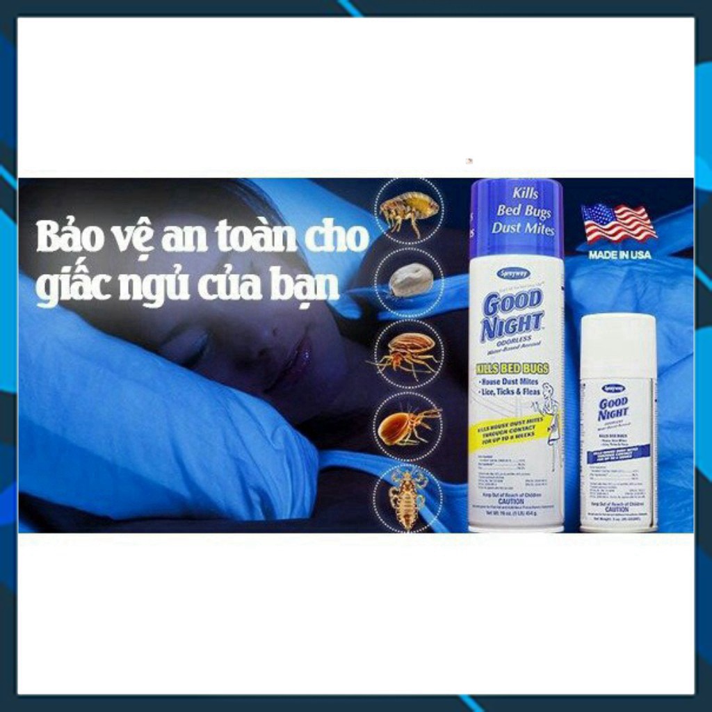 Chai Xịt Chống Và Diệt Côn Trùng Sprayway Goodnight Từ Mỹ (Trắng Xanh) 85g