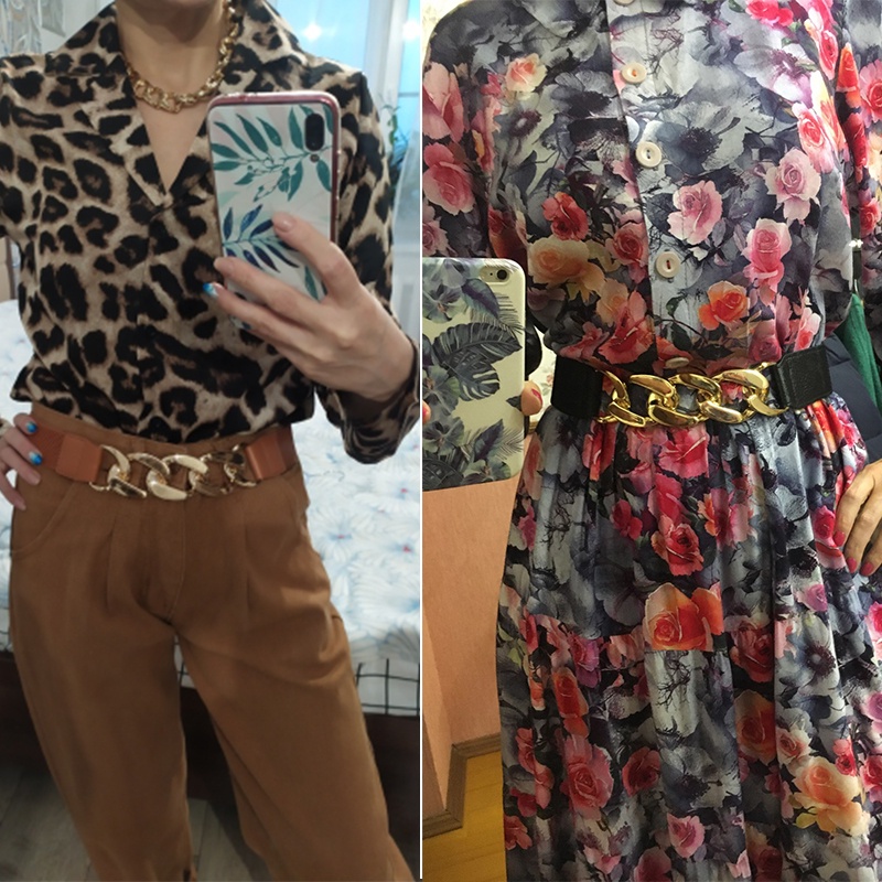 Thắt Lưng Nữ Bản Rộng Co Giãn Màu Sắc Sặc Sỡ