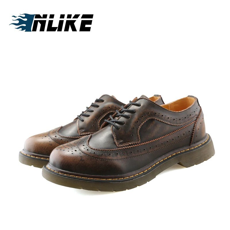 Mens Oxfords Leather Basic Dress Formal Brogue Shoes Man Gentry Style