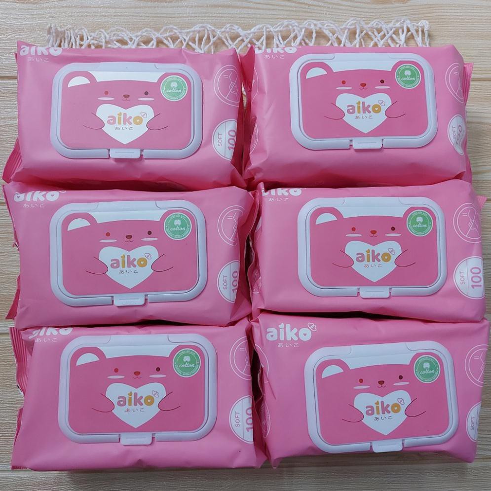Khăn ướt cho bé Aiko 100 tờ không mùi