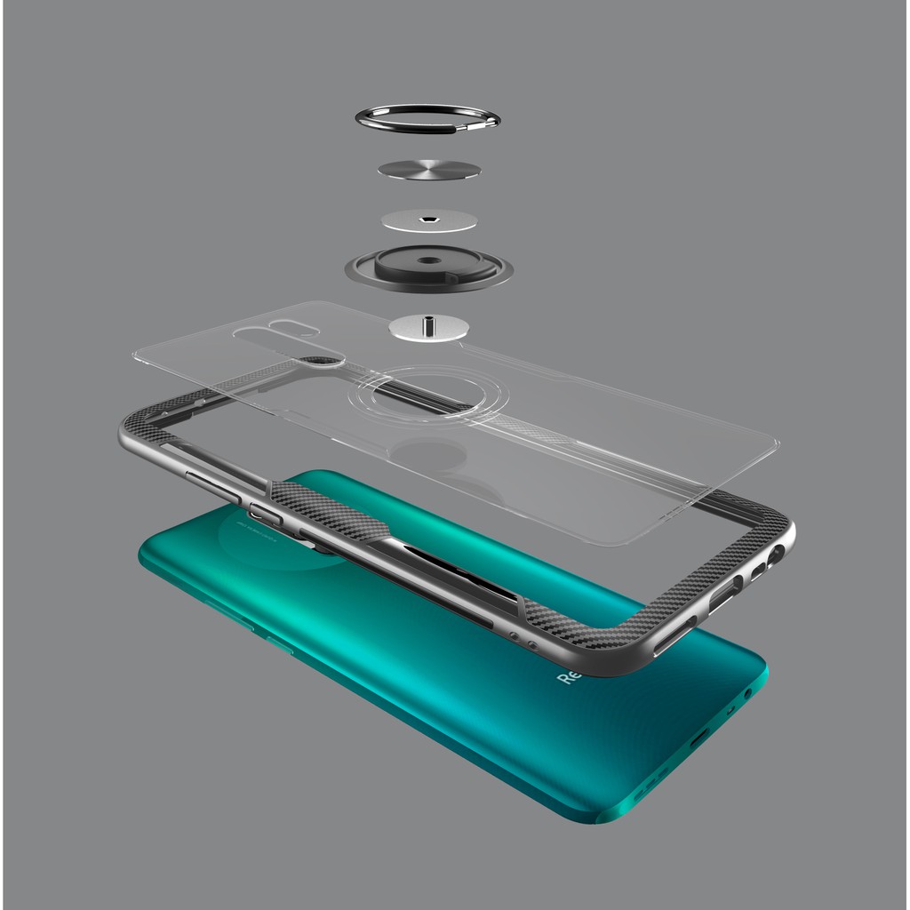 Ốp lưng Xiaomi Redmi 9 giá đỡ Iring lưng trong viền màu thời trang cao cấp