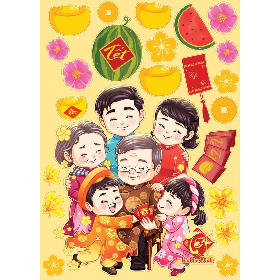Decal Dán Tường Trang Trí Tết