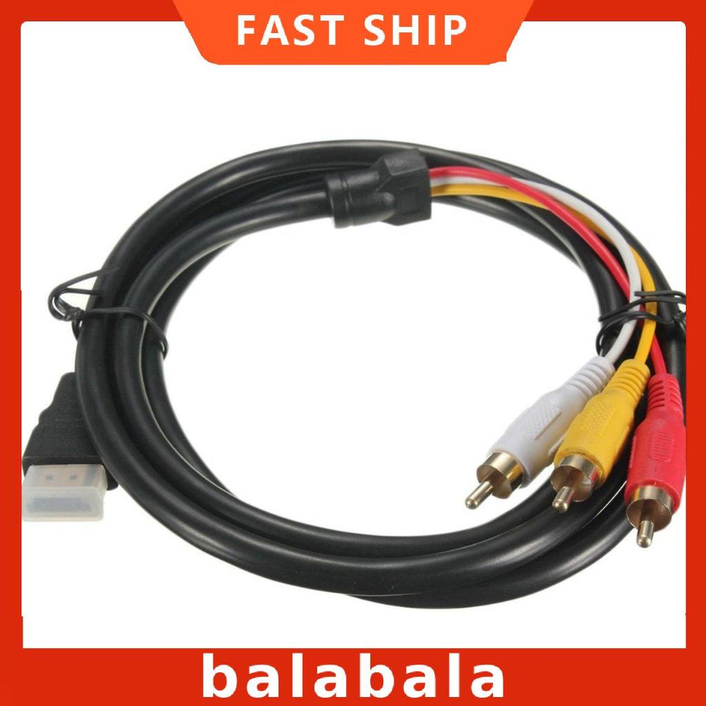 [BL]1080P HDTV HDMI-compatible Male To 3 RCA Audio Video AV Cable Cord Adapter