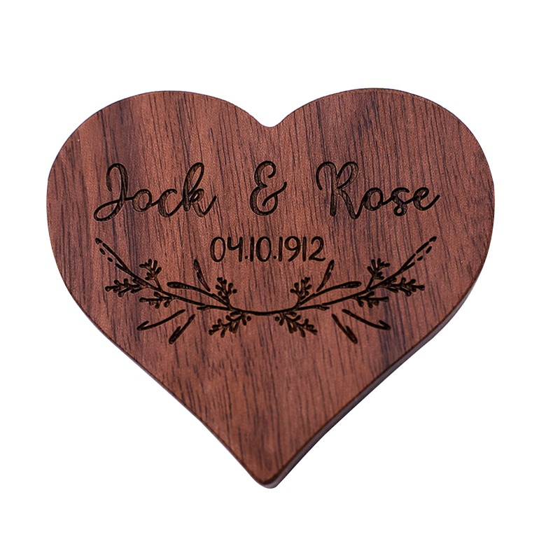 Hộp Đựng Nhẫn Bằng Gỗ Trơn Kèm Nắp Đậy Sắp Xếp Gọn Gàng