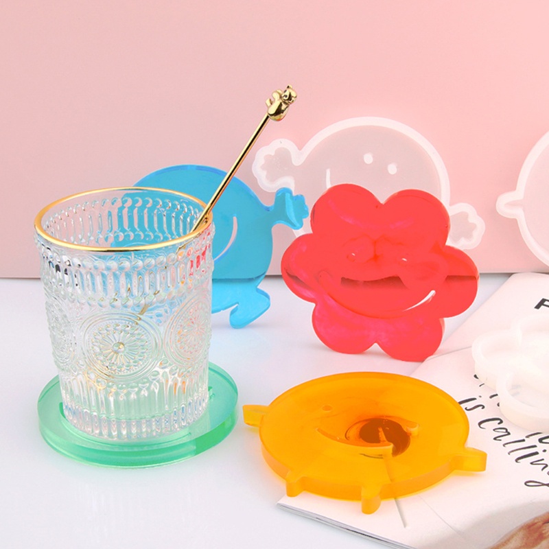 Khuôn Silicon Làm Nhựa Resin Epoxy Hình Mặt Cười Phù Hợp Cho Diy