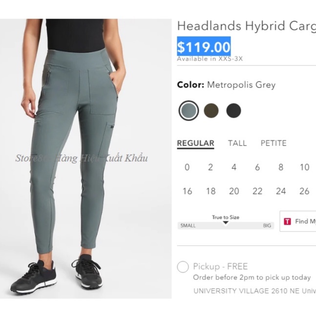 Quần Athleta Headlands Hybrid Cargo Tight