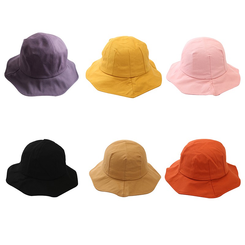 Nón Bucket màu trơn thiết kế đơn giản thanh lịch