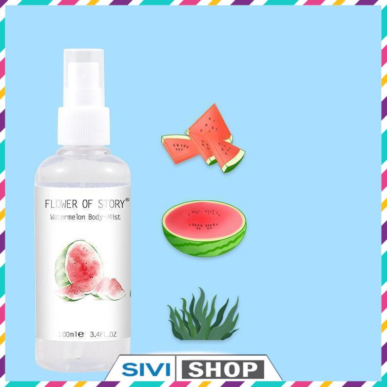 Xịt thơm 2in1 body và xịt thơm phòng Flower Of Story 100ml hương hoa quả
