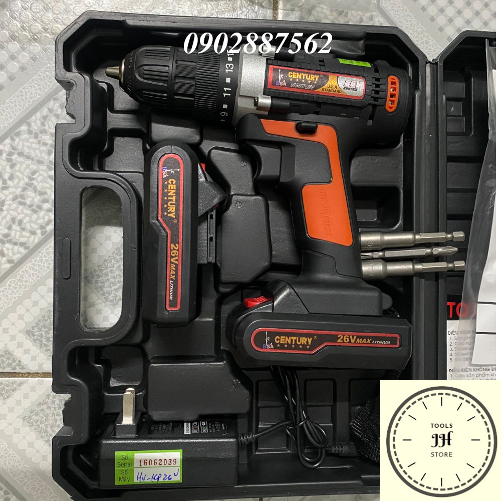 Máy Khoan Sạc Pin 26V ( 2 Cấp Độ) Century chính hãng taiwan