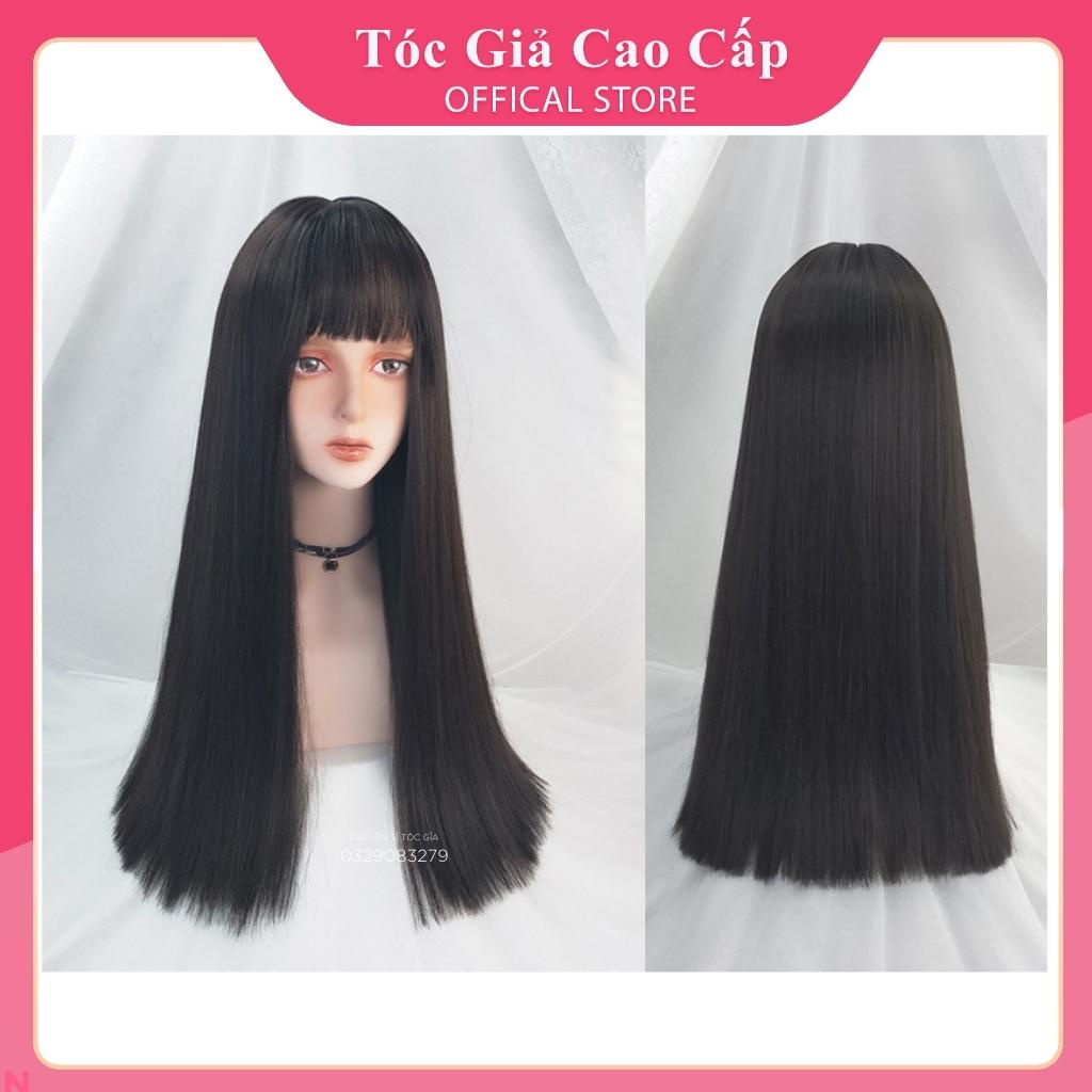 Tóc giả nữ nguyên đầu thẳng màu vàng tây, mã z7007. tặng kèm lưới trùm tóc