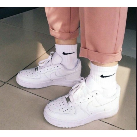 Tất thể thao NK trắng cổ lỡ không bị giãn phối giày sneaker cực chất