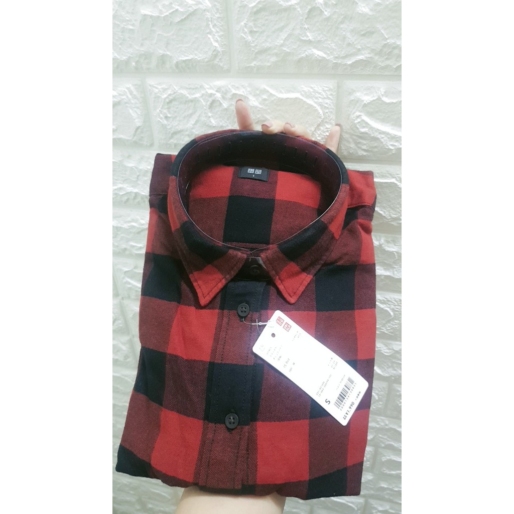 Áo sơ mi chất dạ mềm Uniqlo Nhật