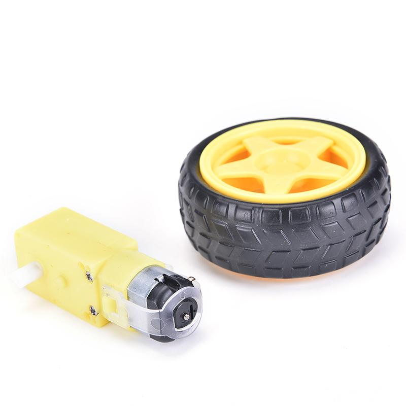 Chitengyesuper Smart Car Robot Plastic Tire Wheel with DC 3-6v Gear Motor For arduino CGS