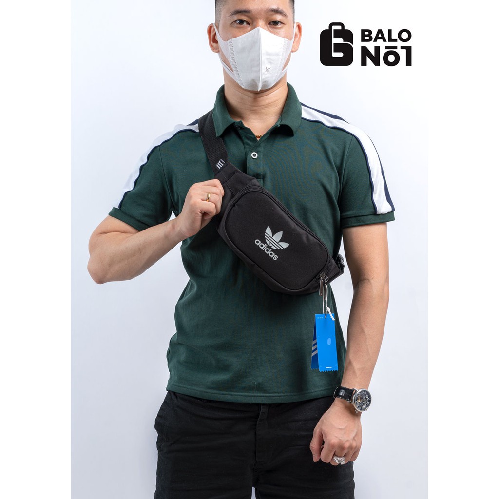 [Mã SKAMSALE8 giảm 10% đơn 200K] [BALO_NO.1] Túi bao tử đeo chéo unisex DV2400 ESS Crossbody Bag Black