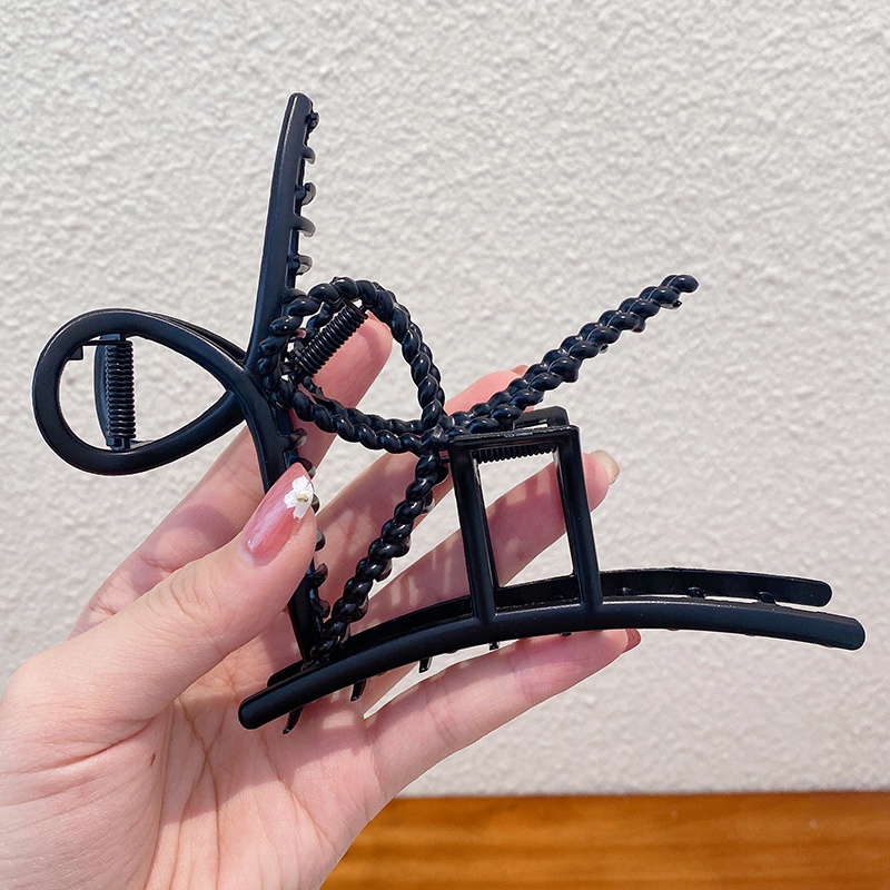 Kẹp Tóc Hình Cá Mập Màu Đen Phong Cách Hàn Quốc Cổ Điển Dành Cho Nữ