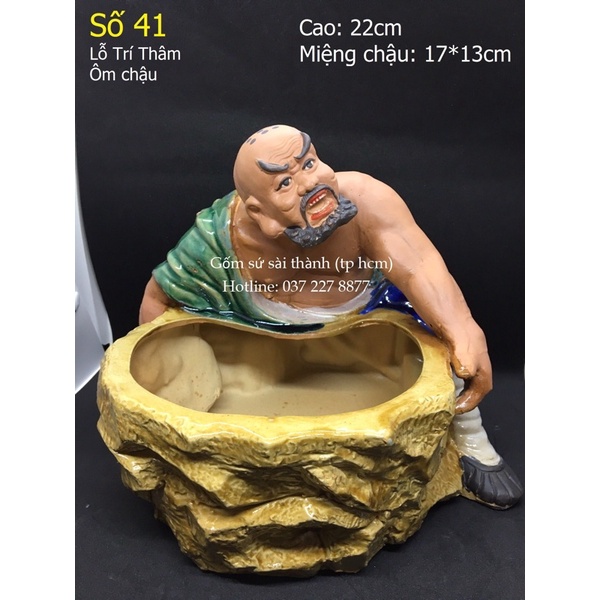 Chậu Lỗ Trí Thâm Ôm Đá - Chậu Tượng Bonsai
