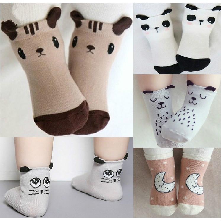 Vớ Cotton Họa Tiết 3d Xinh Xắn Dành Cho Bé 0-3 Tuổi