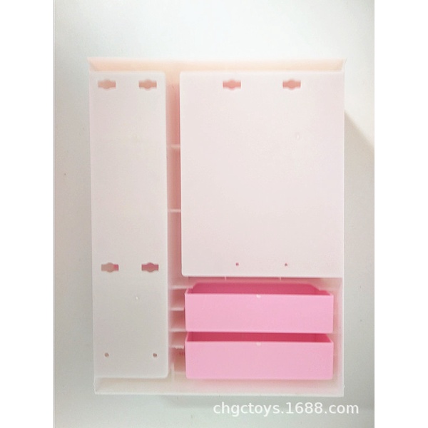 Tủ quần áo cho búp bê barbie kèm phụ kiện túi và móc treo xinh xắn trang trí nhà búp bê ANDATOY AD946