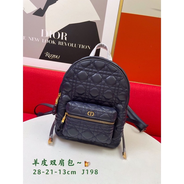 Balo nữ thời trang của Dior CD da thật phối caro hiện đại tinh tế