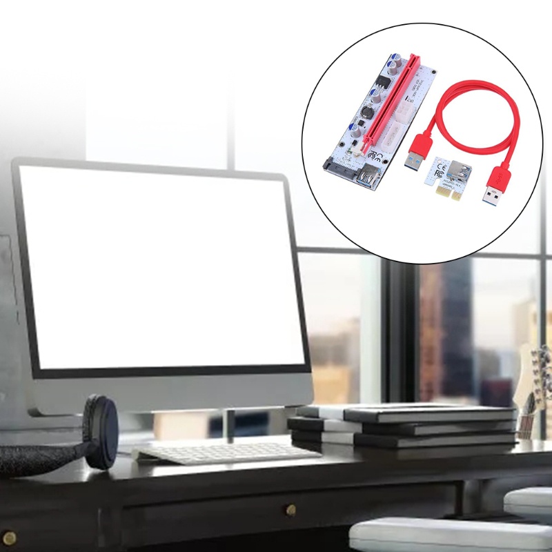 Card Mở Rộng PCI-E 1X Sang 16X 4Pin 6Pin Cho Đèn LED US