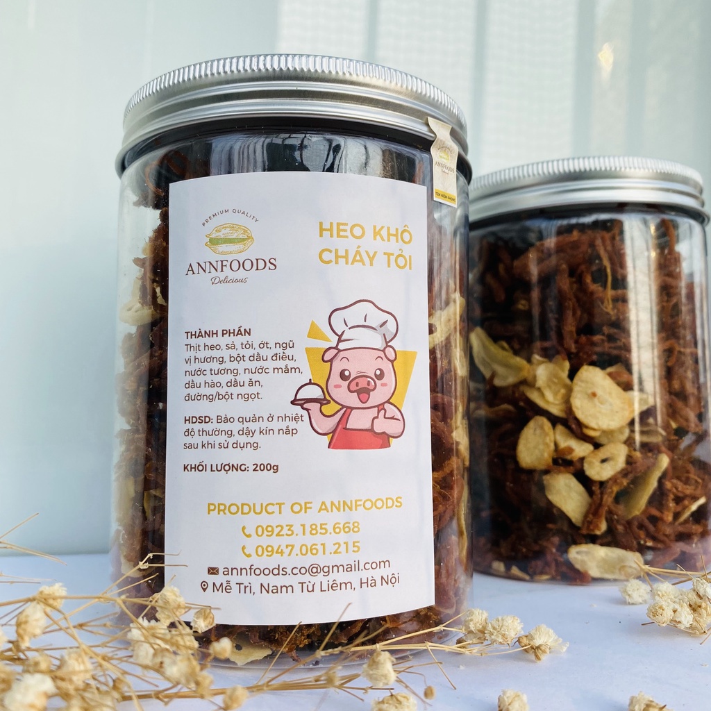 Heo Khô Cháy Tỏi Heo Khô Cháy Tỏi Xé Sợi Loại Ngon An Toàn Vệ Sinh Thực Phẩm - Annfoods | BigBuy360 - bigbuy360.vn