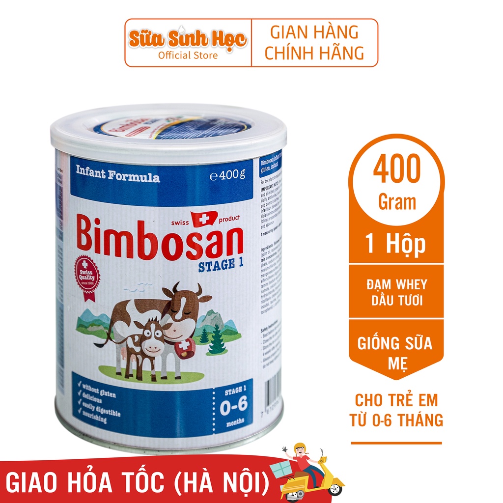 Sữa bột sinh học Bimbosan số 1 nhập khẩu Thụy Sĩ cho trẻ sơ sinh 400g