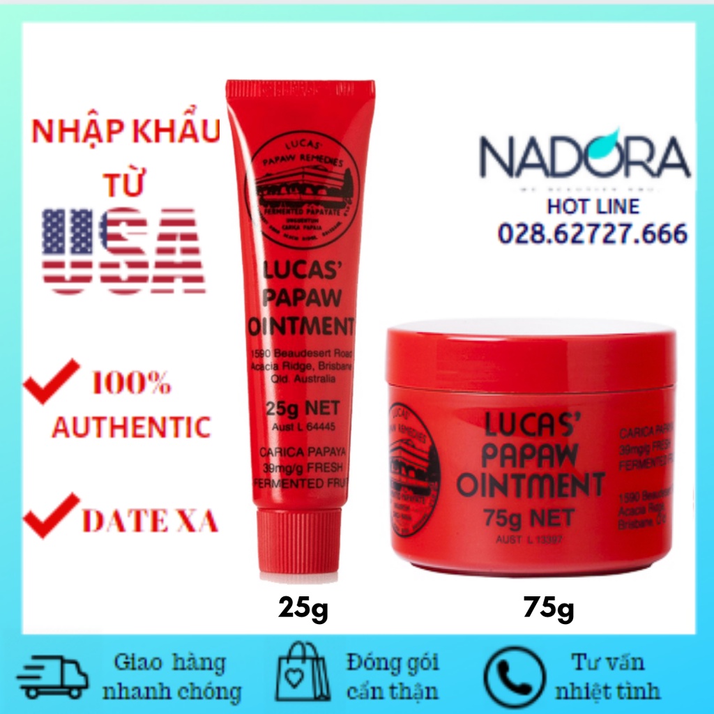 [ĐỦ SIZE] Kem Đa Năng Đu Đủ Lucas Papaw Ointment (25g)