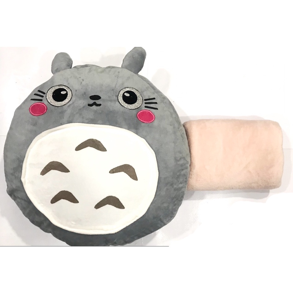 gấu bông chăn totoro GBC15 dễ thương cute gối kèm chăn lông thêu